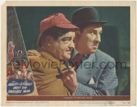 6m0047 ABBOTT & COSTELLO MEET THE INVISIBLE MAN LC #5 1951 best close up of scared Bud & Lou!