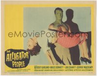6m0051 ALLIGATOR PEOPLE LC #7 1959 Richard Crane carrying unconscious Beverly Garland!