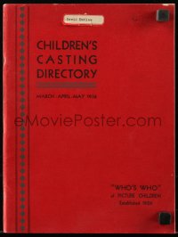 6p0066 CHILDREN'S CASTING DIRECTORY softcover book 1936 Jackie Searl, Jean Porter & child stars!
