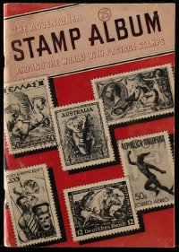 6p0092 ADVENTURER STAMP ALBUM stamp album 1954 around the world with postage stamps!