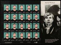 6p0160 ANDY WARHOL stamp sheet 2001 containing 20 stamps with the artist's portrait!