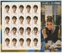 6p0161 AUDREY HEPBURN Legends of Hollywood stamp sheet 2002 contains 20 postage stamps!