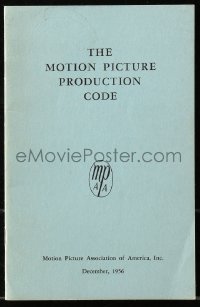 6p0056 MOTION PICTURE PRODUCTION CODE booklet 1956 reiterating everything that was banned in movies!