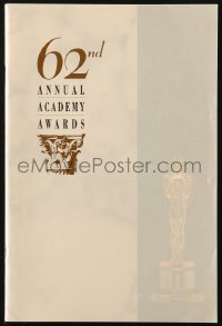 6p0939 62ND ANNUAL ACADEMY AWARDS souvenir program book 1990 for the Oscars ceremony in Los Angeles!