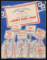 6p0947 ARMY PLAY BY PLAY stage play souvenir program book 1943 all-soldier show, art by Don Freeman!