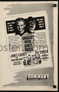 6p0838 ANGELS WITH DIRTY FACES pressbook R1956 James Cagney, priest Pat O'Brien, Dead End Kids!