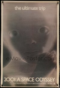 6s0015 2001: A SPACE ODYSSEY 30x40 R1974 Stanley Kubrick, c/u of star child, the ultimate trip!