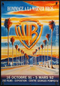 6s0070 HOMMAGE A LA WARNER BROS. 20x29 French film festival poster 1991 cool artwork of Hollywood!