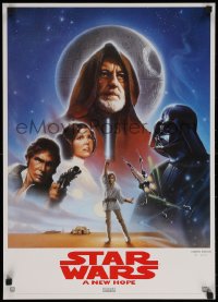 6s0046 STAR WARS 19x27 video poster R1995 A New Hope, George Lucas classic epic, art by John Alvin!