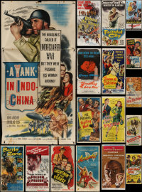 6t0028 LOT OF 17 FOLDED THREE-SHEETS 1940s-1960s great images from a variety of different movies!