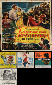 6t0023 LOT OF 6 FOLDED SIX-SHEETS 1950s-1960s great images from a variety of different movies!