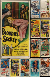 6t0027 LOT OF 19 FOLDED THREE-SHEETS 1940s-1950s great images from a variety of different movies!