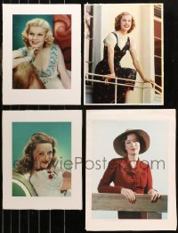6t0001 LOT OF 4 OVERSIZED COLOR PHOTOS 1930s great portraits of Jean Harlow, Bette Davis & more!