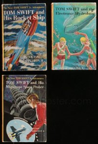 6t0079 LOT OF 3 TOM SWIFT JR. HARDCOVER BOOKS 1954-1962 Rocket Ship, Hydrolung, Megascope!