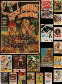 6t0045 LOT OF 21 FOLDED U.S. AND NON-U.S. POSTERS 1950s-1980s great images from a variety of movies!