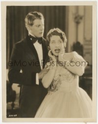 6w0025 ACTRESS 8.25x10.25 still 1928 close up of Ralph Forbes behind terrified Norma Shearer!