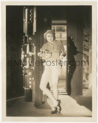 6w0039 ANITA PAGE 8.25x10.25 still 1920s great image with gun & tattered overalls robbing a safe!