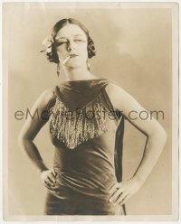 6w0055 BEATRICE LILLIE deluxe stage play 8x10 still 1925 cool smoking portrait in great dress!