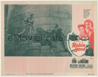 6w0758 ADVENTURES OF ROBIN HOOD LC #8 R1956 Errol Flynn & Basil Rathbone fighting on stairs!