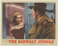 6w0777 ASPHALT JUNGLE LC #8 R1954 detective Don Haggerty coming to question gorgeous Marilyn Monroe!