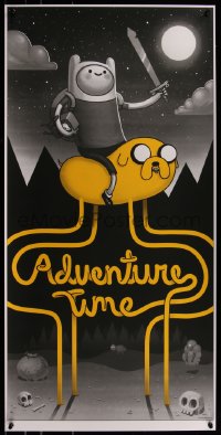 6x0067 ADVENTURE TIME #2/200 18x36 art print 2011 Mondo, art by Mike Mitchell, regular edition!