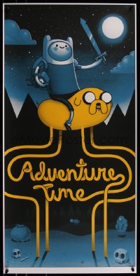 6x0068 ADVENTURE TIME #2/90 18x36 art print 2011 Mondo, art by Mike Mitchell, variant edition!