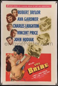 6y0043 BRIBE linen 1sh 1949 Robert Taylor, sexy young Ava Gardner, Charles Laughton, Vincent Price