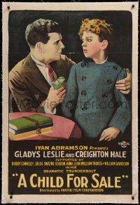 6y0055 CHILD FOR SALE linen 1sh 1920 Creighton Hale tells his son why he had to sell his sister, rare!
