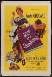 6y0075 DIARY OF A CHAMBERMAID linen 1sh 1946 very true confessions of sexy untrue Paulette Goddard!