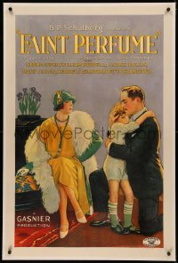 6y0087 FAINT PERFUME linen style B 1sh 1925 art of William Powell, who divorces with young son, rare!