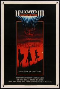 6y0128 HALLOWEEN III linen 1sh 1982 Season of the Witch, horror sequel, the night no one comes home!