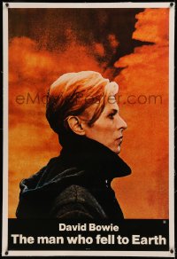 6y0176 MAN WHO FELL TO EARTH linen 1sh 1976 great profile portrait of alien David Bowie, Nicolas Roeg!