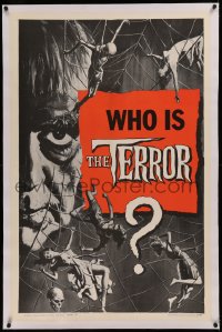 6y0281 TERROR linen style B teaser 1sh 1963 Boris Karloff & girls in web by Reynold Brown, Corman!