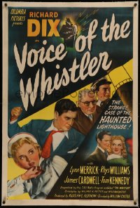 6y0308 VOICE OF THE WHISTLER linen 1sh 1945 Richard Dix investigates a haunted honeymoon for murder!
