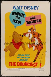 6y0326 WINNIE THE POOH & TIGGER TOO linen 1sh 1974 Walt Disney, characters created by A.A. Milne!