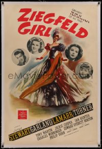 6y0335 ZIEGFELD GIRL linen D 1sh 1941 James Stewart, Judy Garland, Hedy Lamarr, Lana Turner, rare!