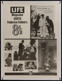 6z0246 8 1/2 linen 30x40 1963 Life Magazine visits Federico Fellini's movie while being filmed!