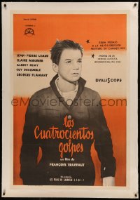 6z0287 400 BLOWS linen Argentinean 1960 Jean-Pierre Leaud as young Francois Truffaut, ultra rare!