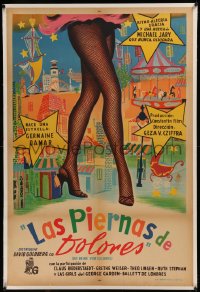 6z0290 DIE BEINE VON DOLORES linen Argentinean 1957 great full-length art of sexy showgirl's legs!