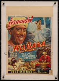 6z0310 ALI BABA & THE FORTY THIEVES linen Belgian 1954 wonderful different images of Fernandel, rare!