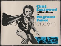 6z0336 MAGNUM FORCE linen teaser British quad 1974 Clint Eastwood is Dirty Harry pointing gun, rare!