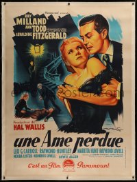 6z0096 SO EVIL MY LOVE linen French 1p 1949 different Soubie art of Ray Milland & Ann Todd, rare!