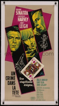 6z0362 MANCHURIAN CANDIDATE linen French 16x31 1962 Grinsson art of Frank Sinatra, Harvey & Leigh!