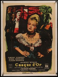 6z0345 CASQUE D'OR linen French 23x31 1952 great close up of Simone Signoret in cool outfit, rare!