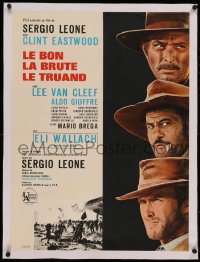 6z0350 GOOD, THE BAD & THE UGLY linen French 23x31 1968 Eastwood, Lee Van Cleef, Wallach, Leone