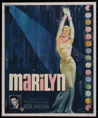 6z0367 MARILYN linen French 17x21 1963 sexy full-length art of young Monroe by Boris Grinsson!