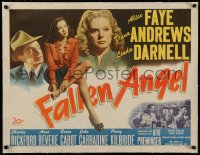 6z0113 FALLEN ANGEL linen 1/2sh 1945 Otto Preminger, Alice Faye, Dana Andrews, sexy Linda Darnell!