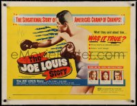 6z0117 JOE LOUIS STORY linen style B 1/2sh 1953 art of the heavyweight champion boxer, ultra rare!