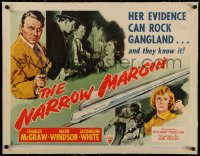 6z0122 NARROW MARGIN linen style B 1/2sh 1952 Richard Fleischer classic film noir, Charles McGraw!