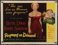 6z0123 PAYMENT ON DEMAND linen style A 1/2sh 1951 he committed the sin Bette Davis couldn't forgive!